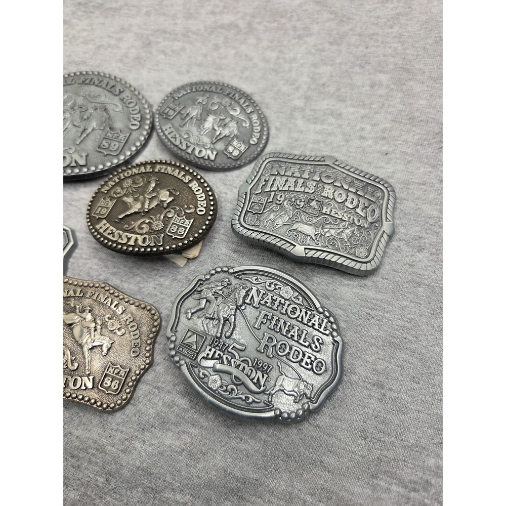 Lot of 7 National Finals Rodeo Belt Buckles 1986 1988 1989 1999 Hesston NFR - Picture 8 of 13